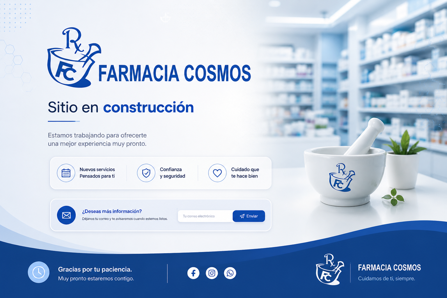 Diseño principal Farmacia Cosmos